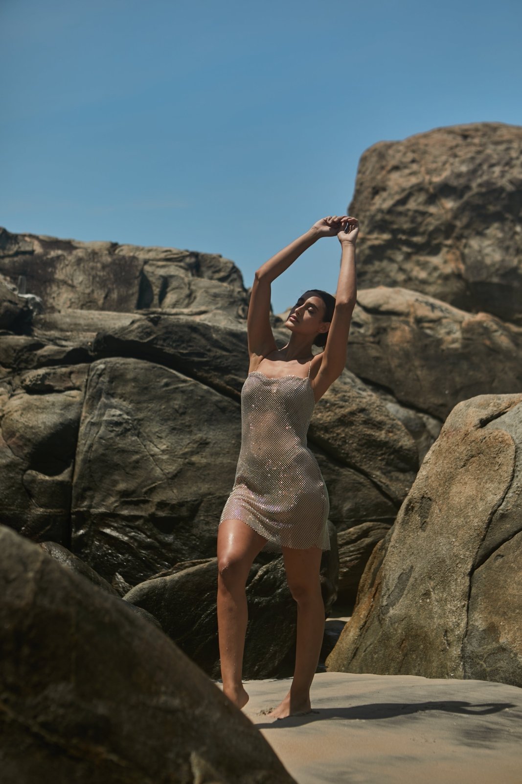 Vestido Crystal Curto Nude - Jungle Society