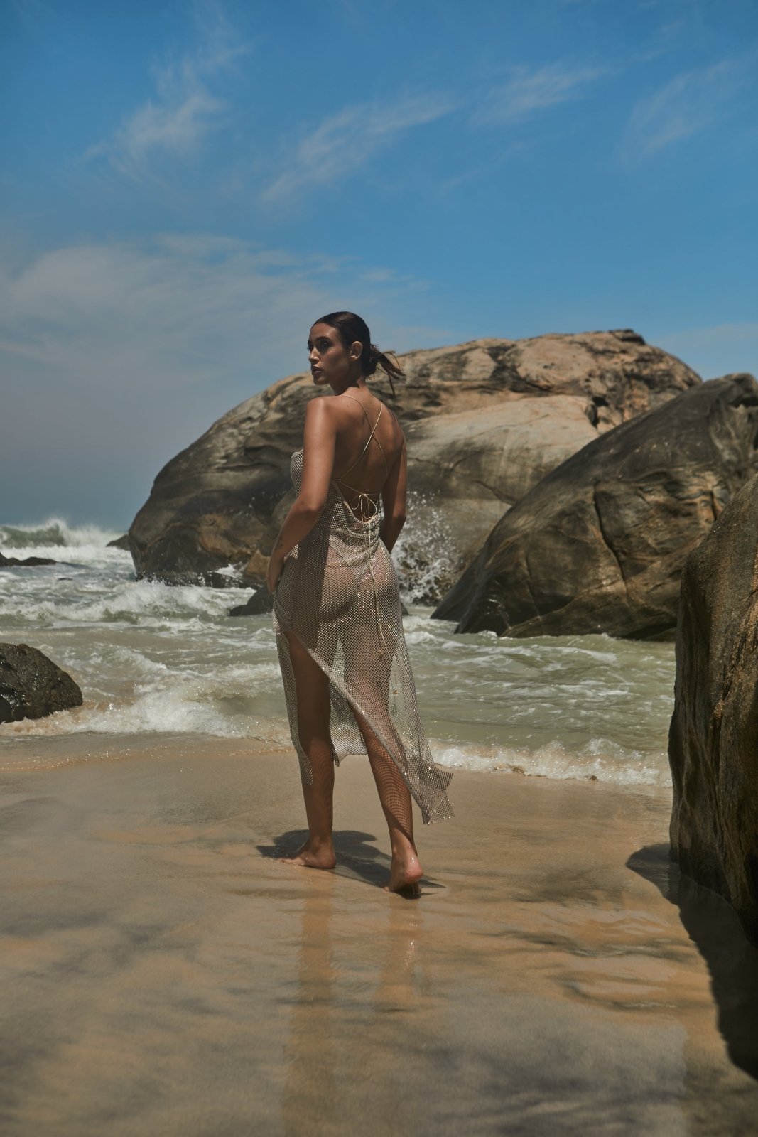 Vestido Crystal Longo Nude - Jungle Society