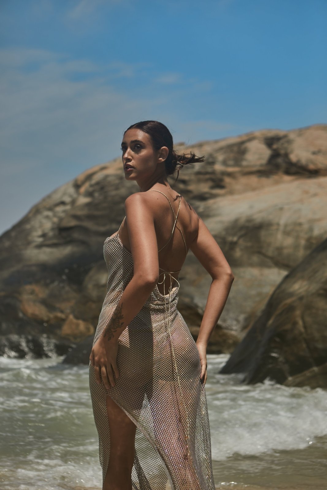 Vestido Crystal Longo Nude - Jungle Society