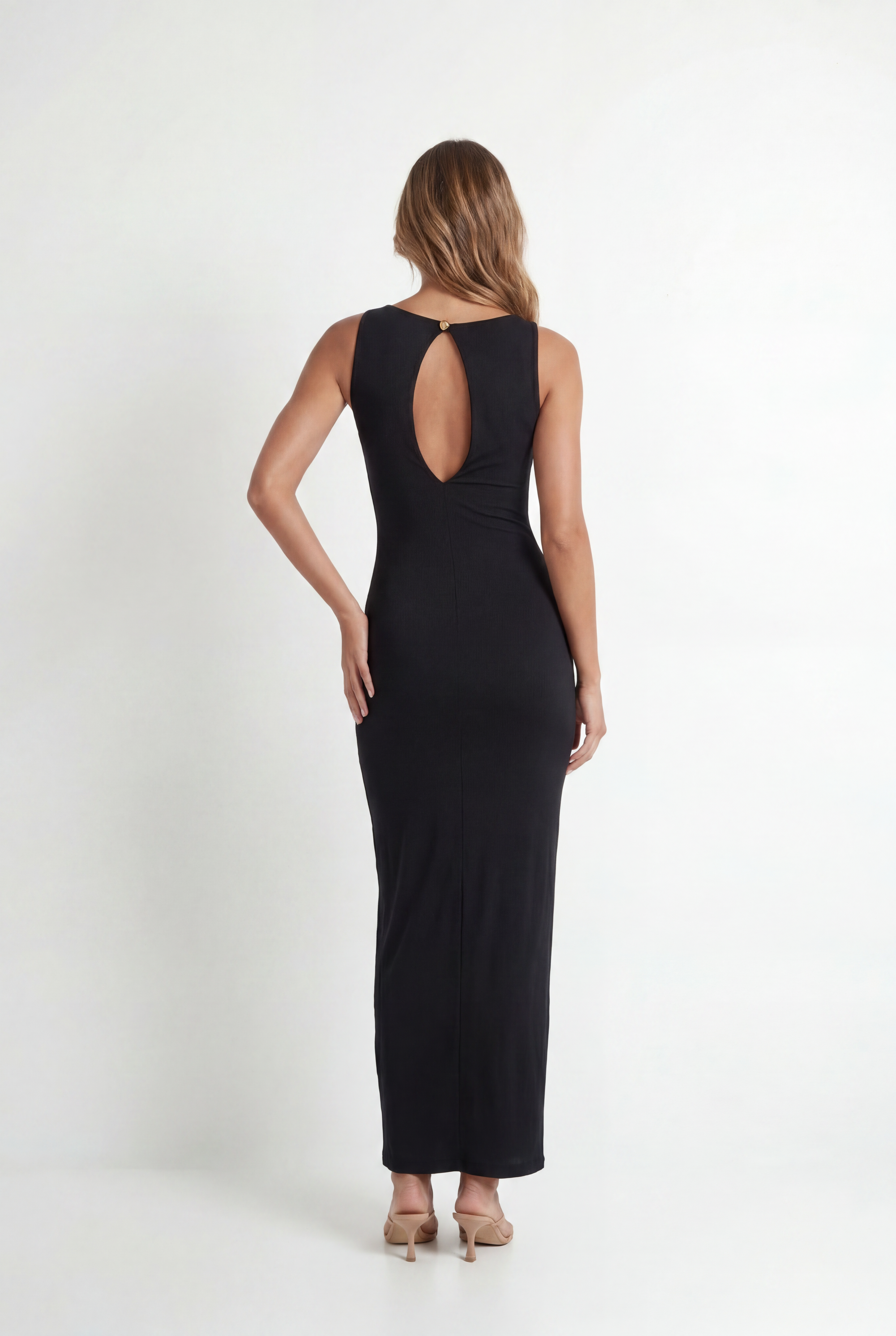 Vestido Longo Drapeado Angeline Preto