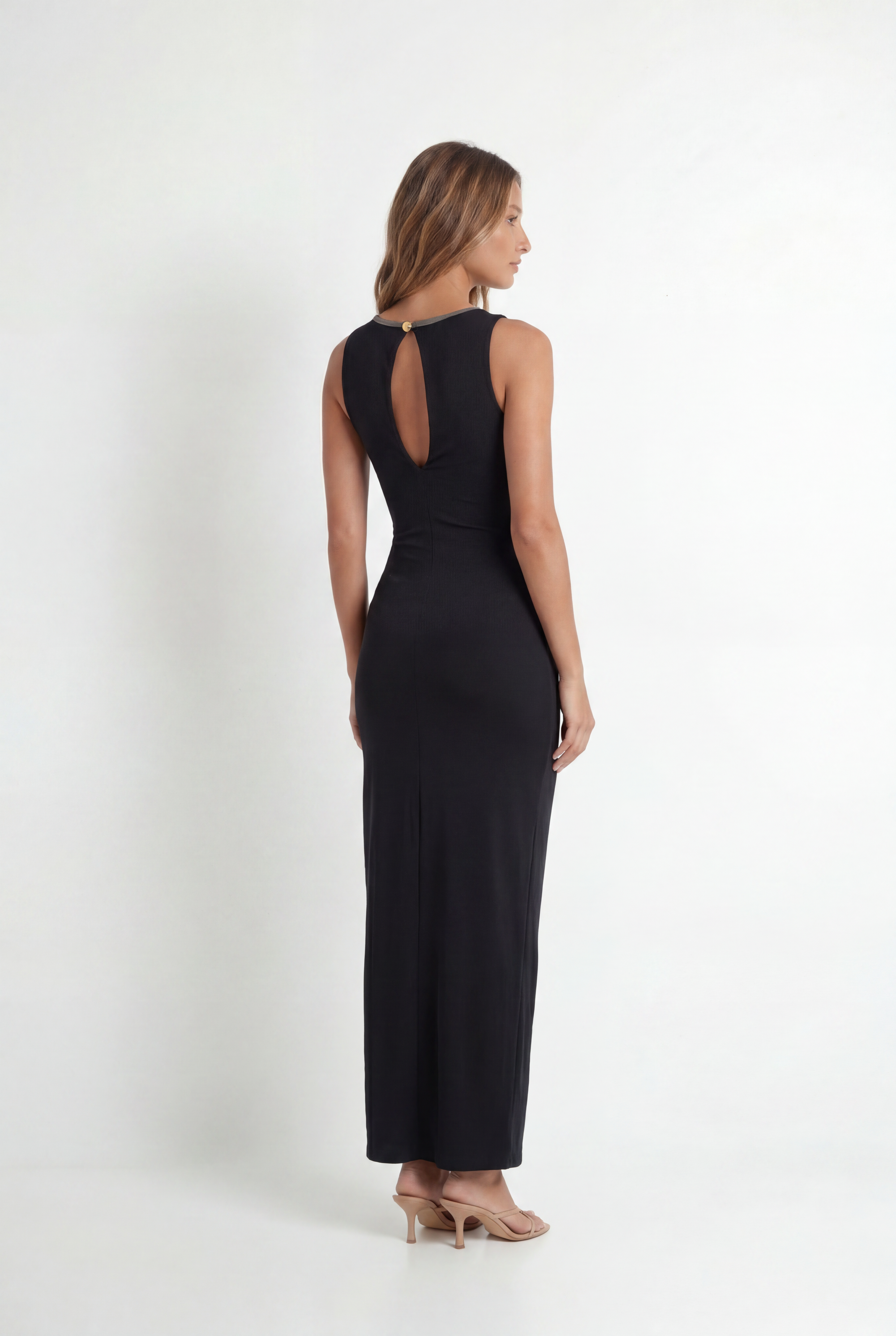 Vestido Longo Drapeado Angeline Preto