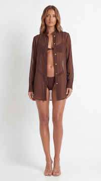 Camisa Transparente Marrom - Jungle Society