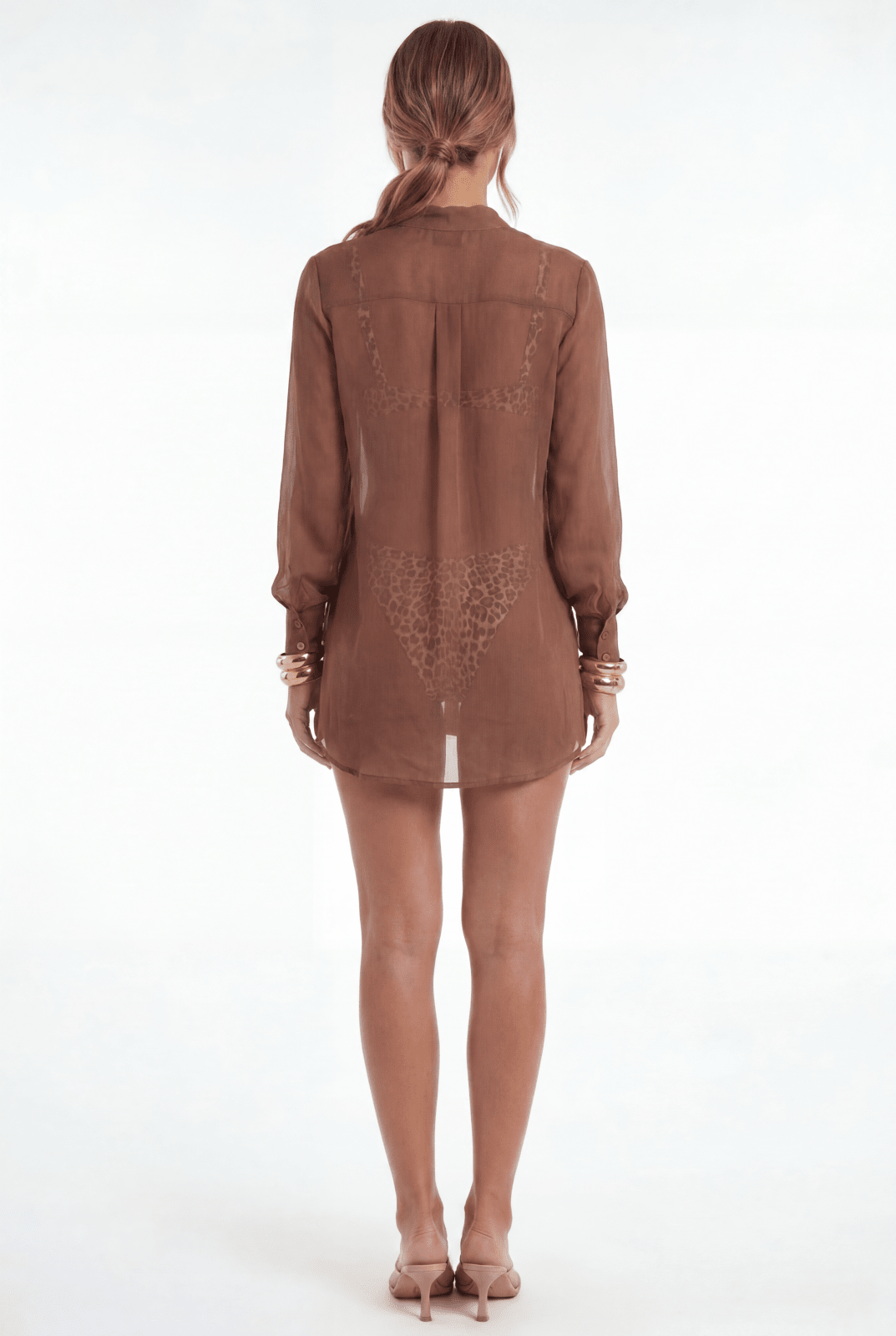 Camisa Transparente Marrom - Jungle Society