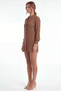 Camisa Transparente Marrom - Jungle Society