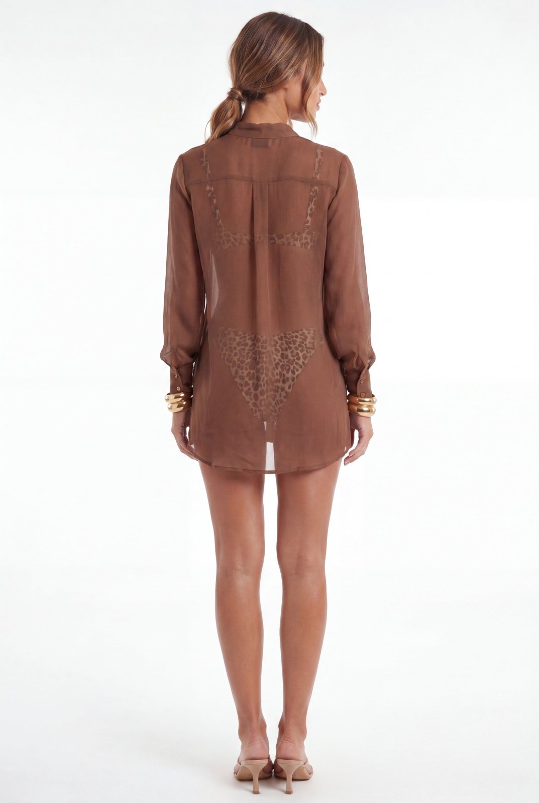 Camisa Transparente Marrom - Jungle Society