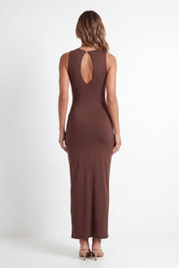 Vestido Longo Drapeado Angeline Chocolate - Jungle Society
