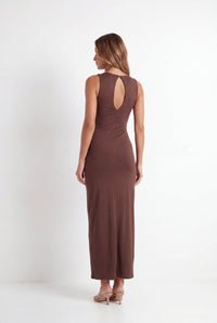 Vestido Longo Drapeado Angeline Chocolate - Jungle Society