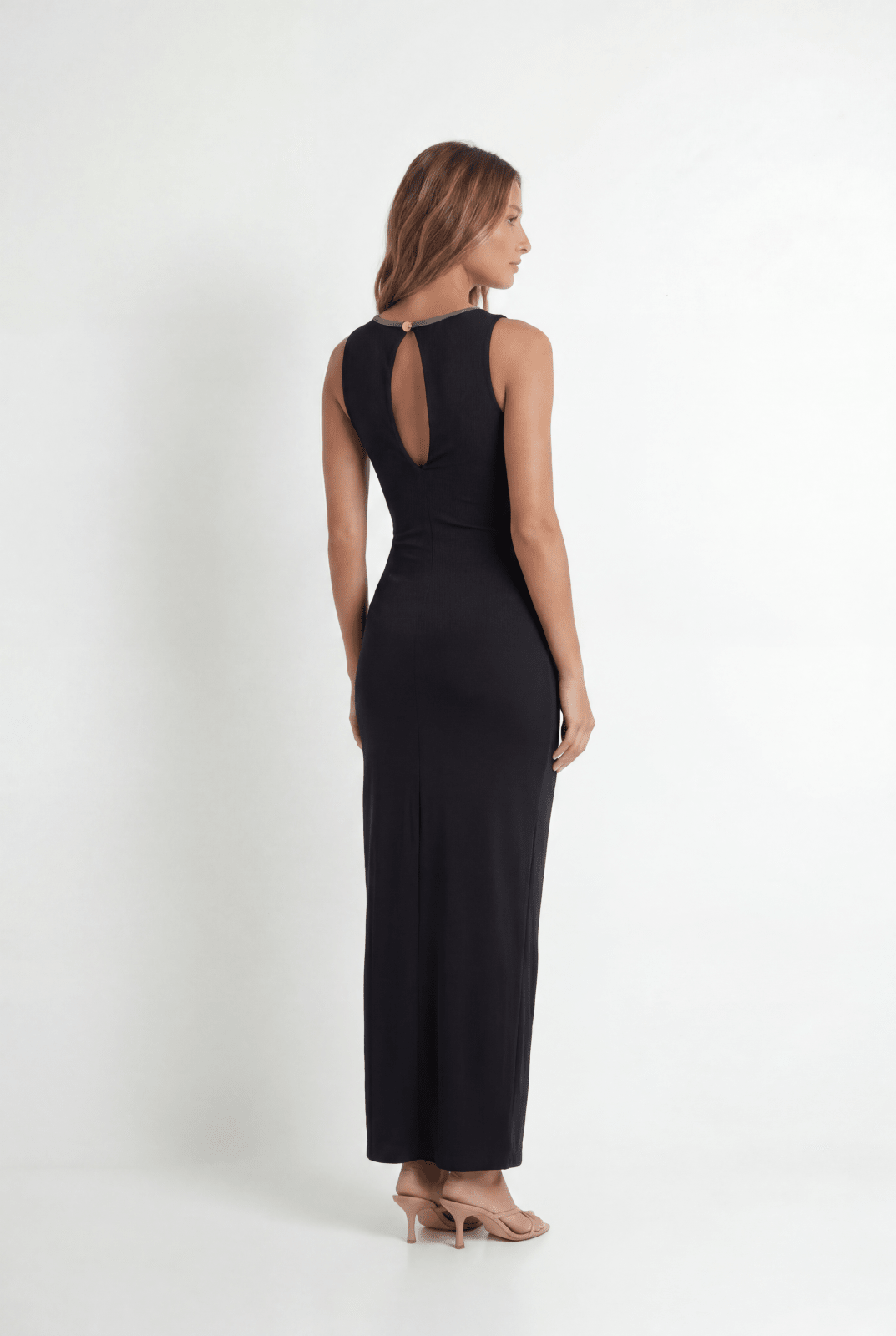 Vestido Longo Drapeado Angeline Preto - Jungle Society