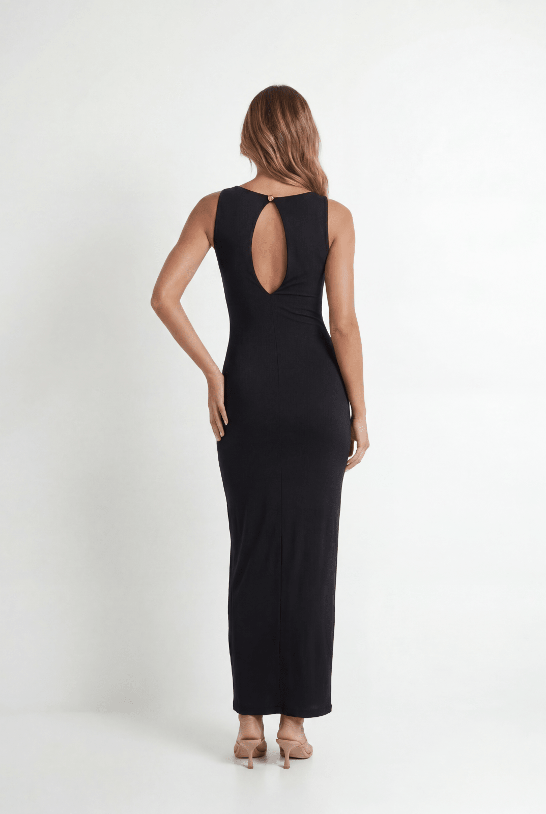 Vestido Longo Drapeado Angeline Preto - Jungle Society